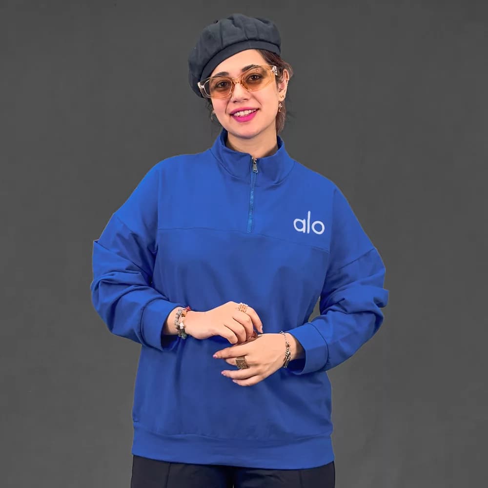 تیشرت نیم زیپ دخترانه alo کد 30878