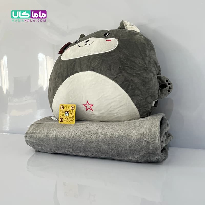 عروسک سگ هاسگی بالشتی پتودار دست گرم کن 50 سانتیمتر — تصویر ۸