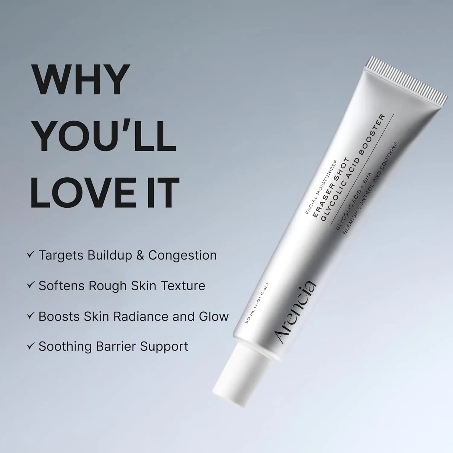 بوستر سرم لایه بردار آرنسیا 30 میل (Eraser Shot Serum Glycolic Acid Booster) — تصویر ۲