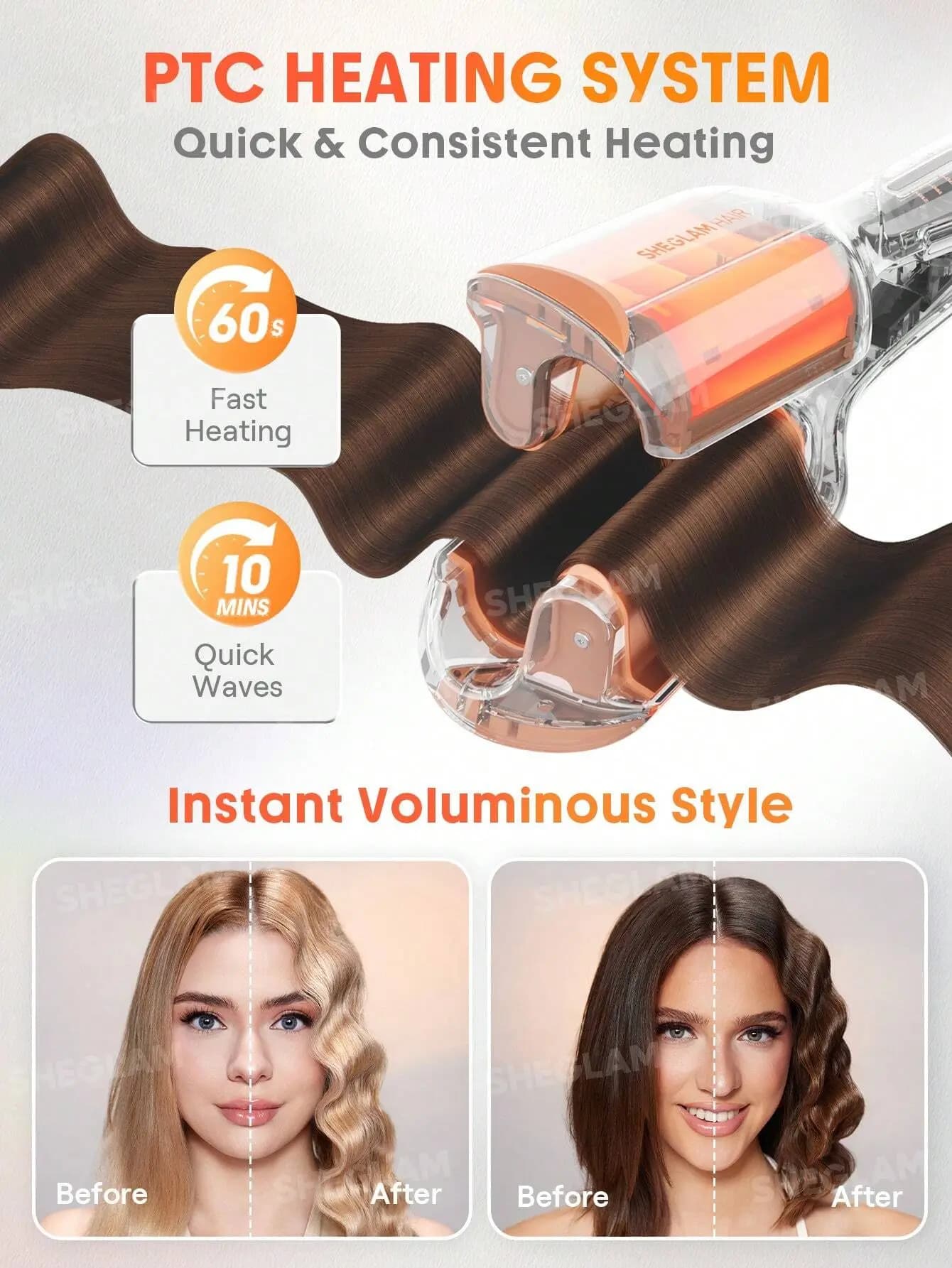دستگاه ویو ساحلی شیگلم Sheglam Beach Waver 1.25mm — تصویر ۲