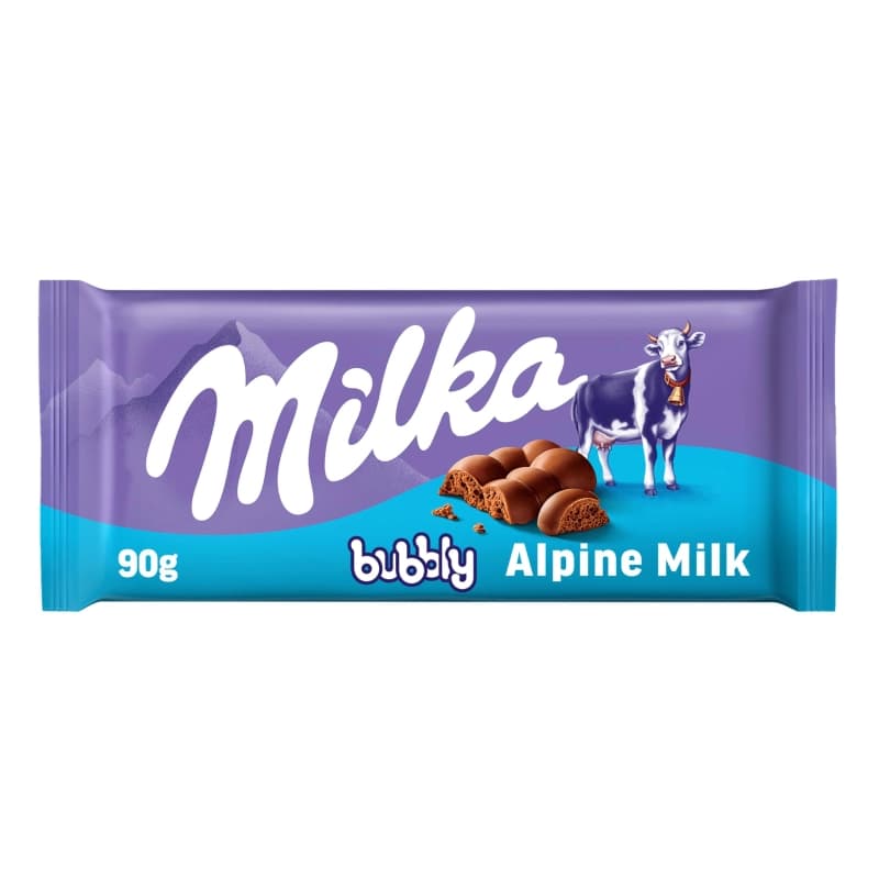 شکلات تخته‌ای حبابدار میلکا ۹۰ گرمی