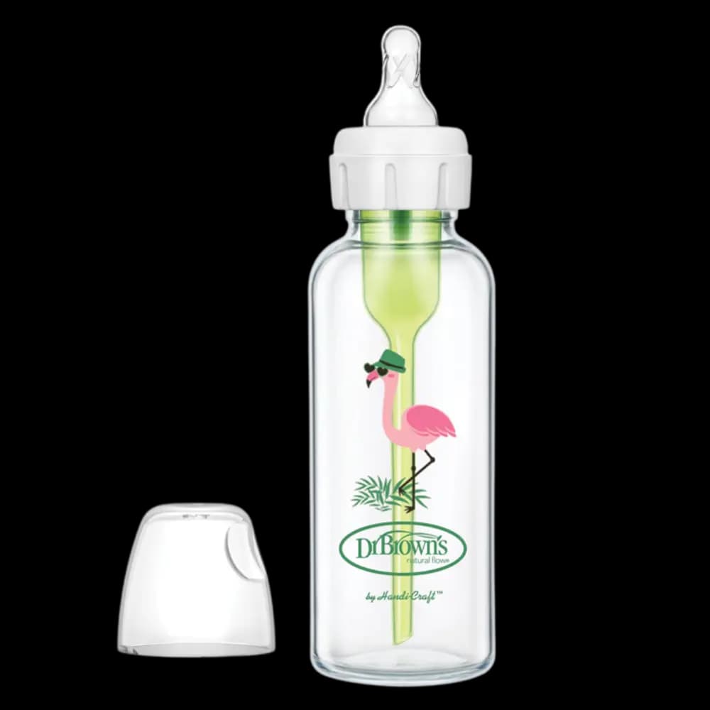 شیشه شیر پیرکس باریک دکتر براون طرح فلامینگو DR browns 250ml