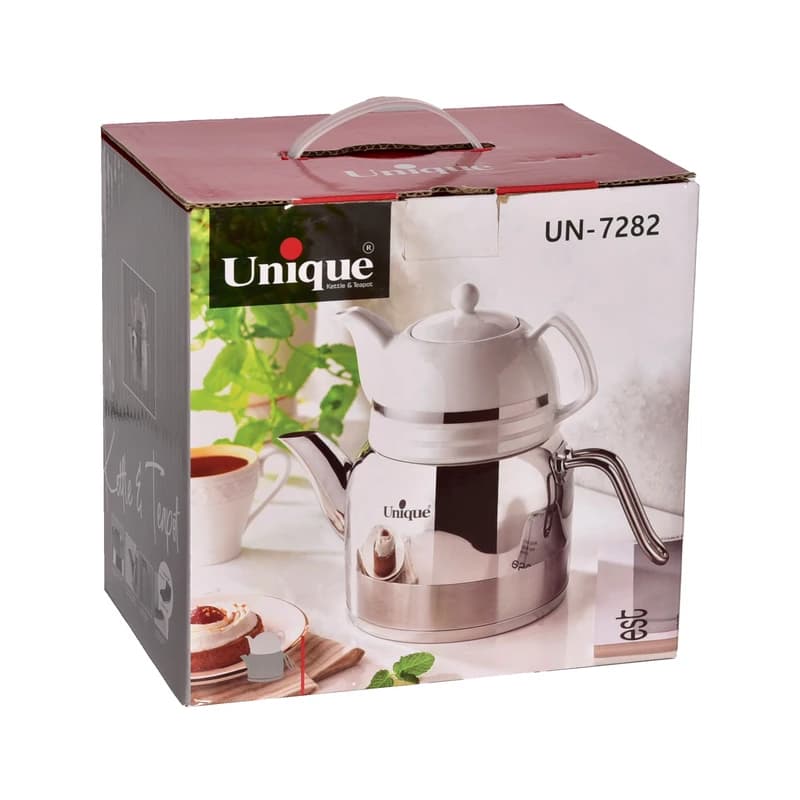 کتری و قوری 2.2 لیتر استیل لوله دار یونیک کد UN-7282 — تصویر ۶
