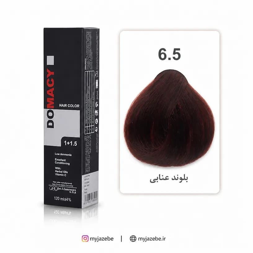 رنگ مو دوماسی بلوند عنابی 6/5 — تصویر ۲