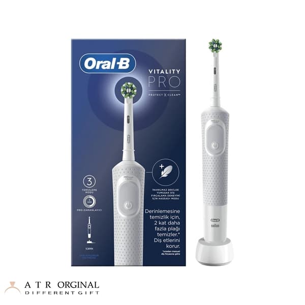 مسواک برقی اورال-بی مدل Vitality Pro Protect X Clean رنگ یاسی — تصویر ۲