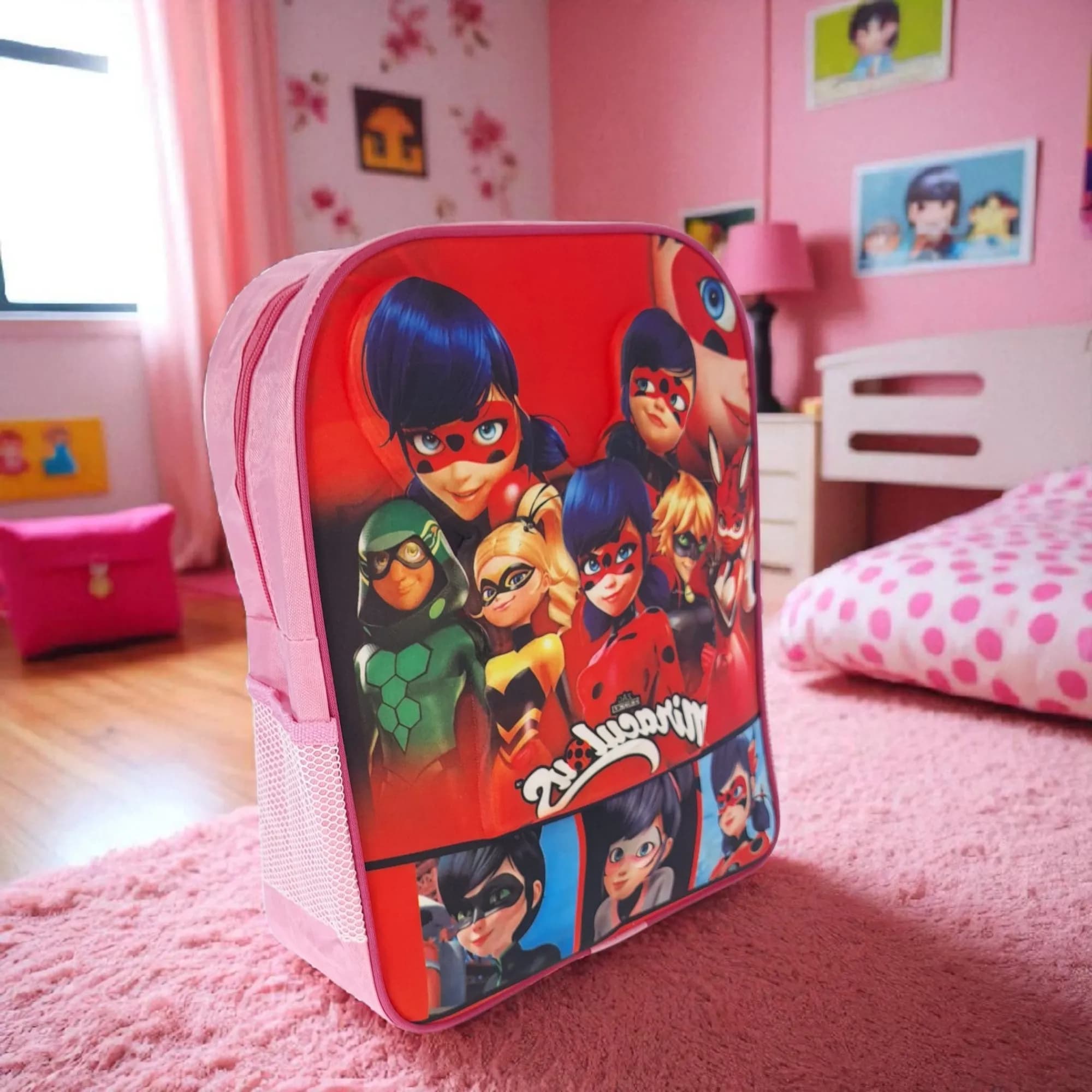 کوله پشتی بچگانه طرح دختر کفشدوزکی Ladybug مدل (اقتصادی) کد ECO-LDYBUG — تصویر ۵