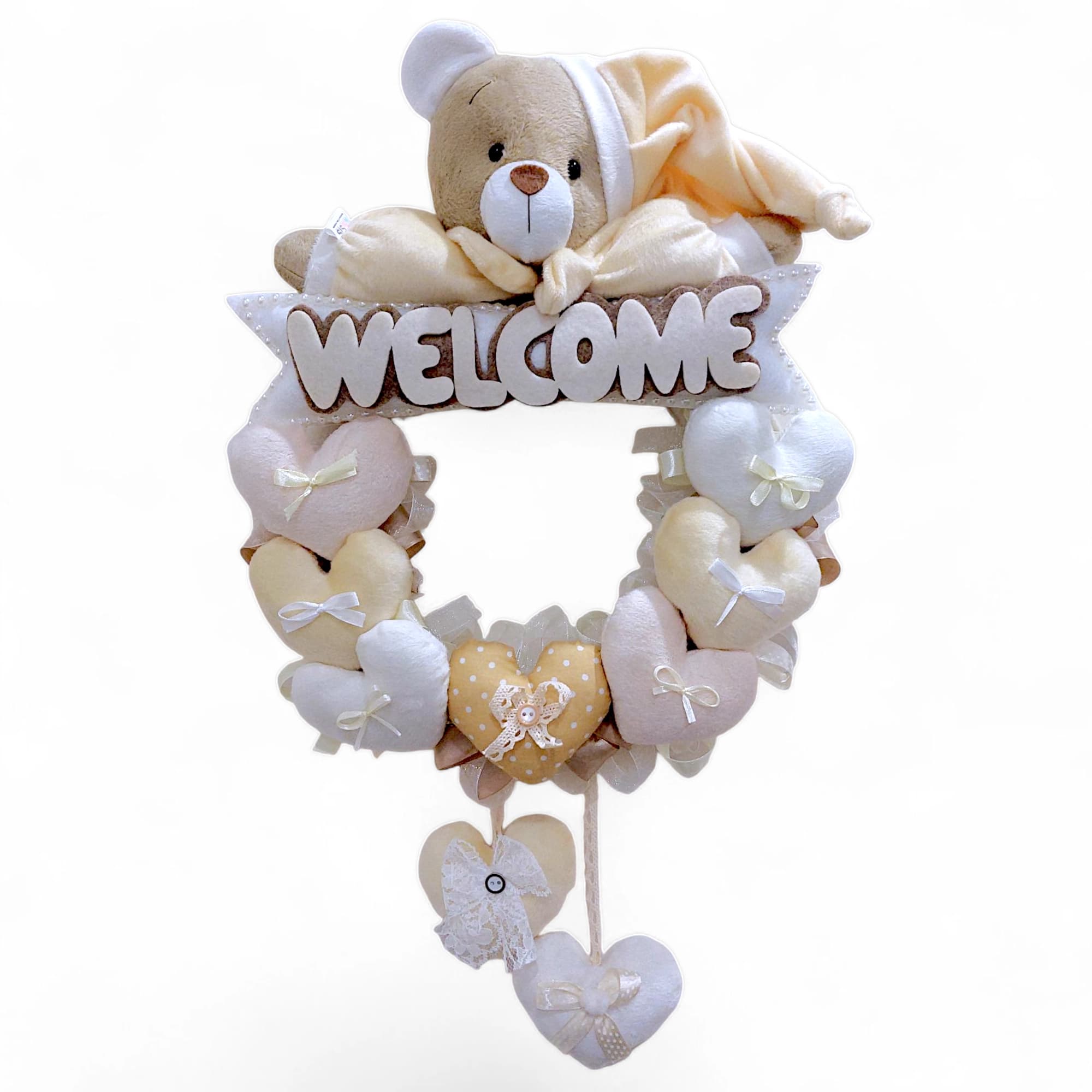 حلقه آویز تزئینی اتاق کودک طرح خرس نانان مدل Welcome — تصویر ۷