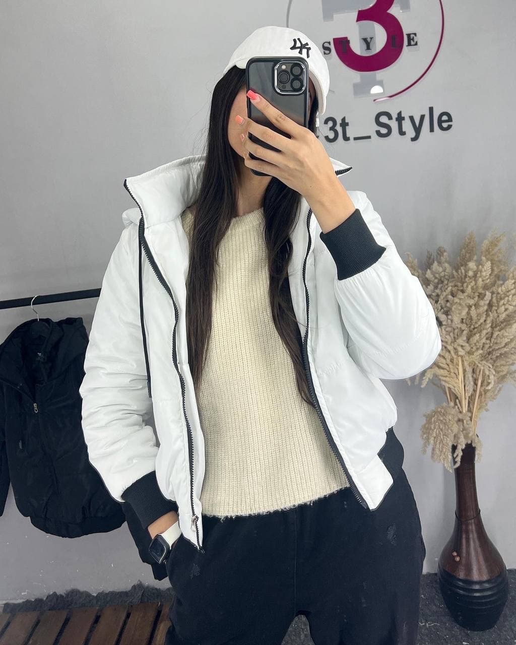 کاپشن کوتاه زنانه لش کلاه دار کد ۱۴۶۴ — تصویر ۵