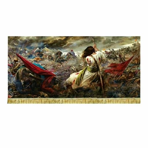 کتیبه مخمل نقاشی امام حسین(ع)در گودال قتلگاه