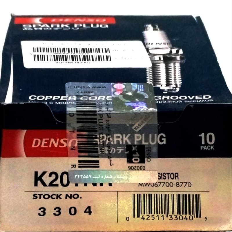 شمع دو پلاتین K20TNR 3304 انژکتور دنسو DENSO اصلی با لیبل ویژن (بسته 4 عددی) — تصویر ۲