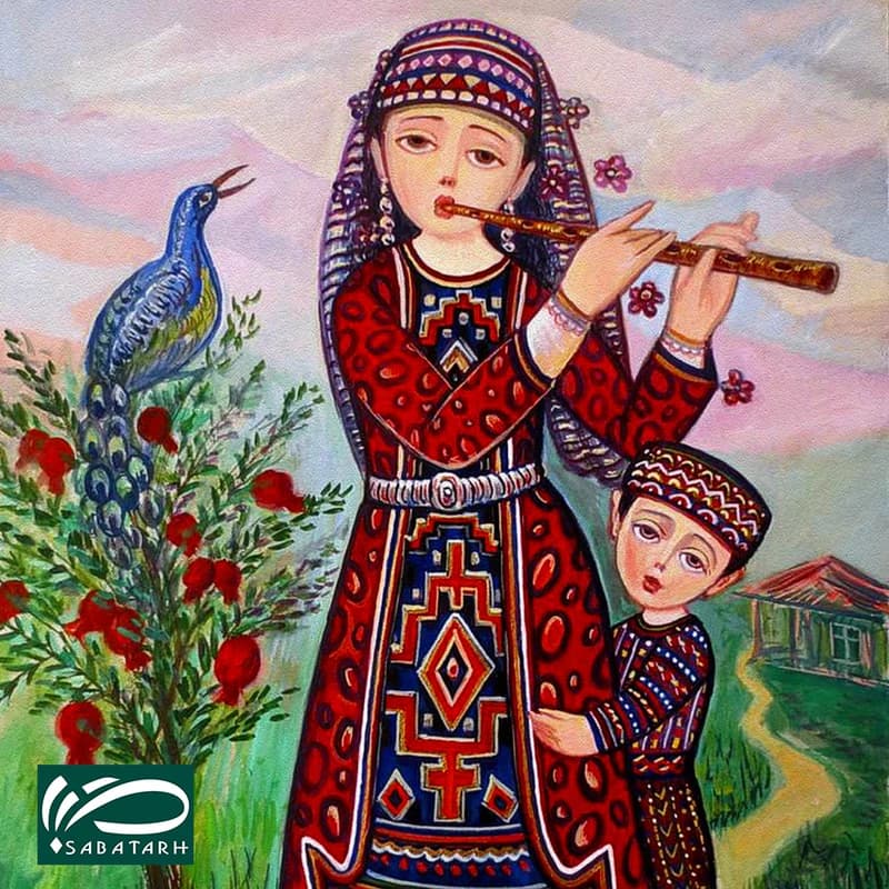 تابلو شاسی صبا طرح بانوی فلوت نواز کد M167 — تصویر ۳