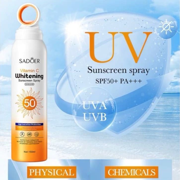 اسپری ضدآفتاب سادور SPF50 ویتامین C | محافظت و روشن‌ کنندگی پوست — تصویر ۲