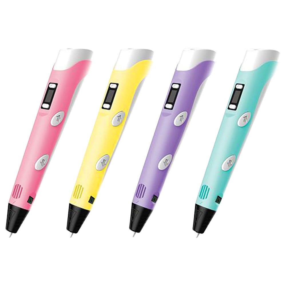 قلم طراحی سه بعدی مدل 3D pen-2 جعبه طلایی اصلی رنگ انتخابی خرید تک و عمده نوک فلزی با نمایشگر LED مخصوص فیلامنت PLA و ABS — تصویر ۲