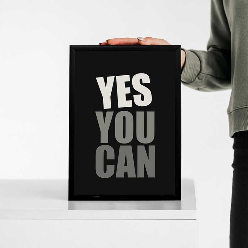 تابلو نوشته انگیزشی yes you can — تصویر ۲