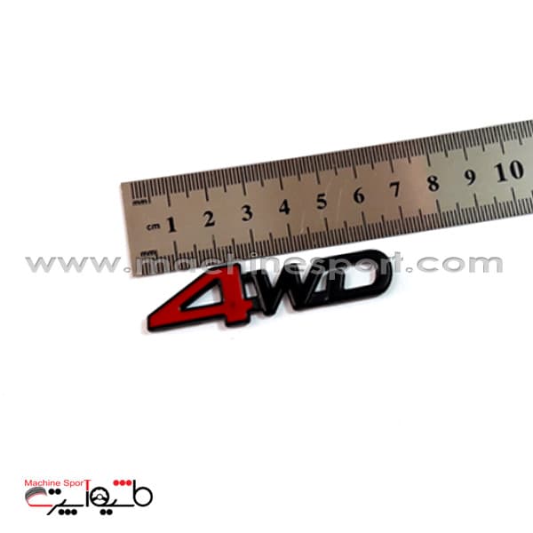 آرم 4WD چهار چرخ متحرک خودروهای دو دیفرانسیل سایز 6.5 سانت مشکی قرمز — تصویر ۲