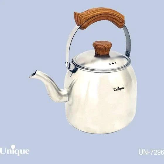 کتری قوری 4 لیتر لوله دار دسته چوبی یونیک کد UN-7296
