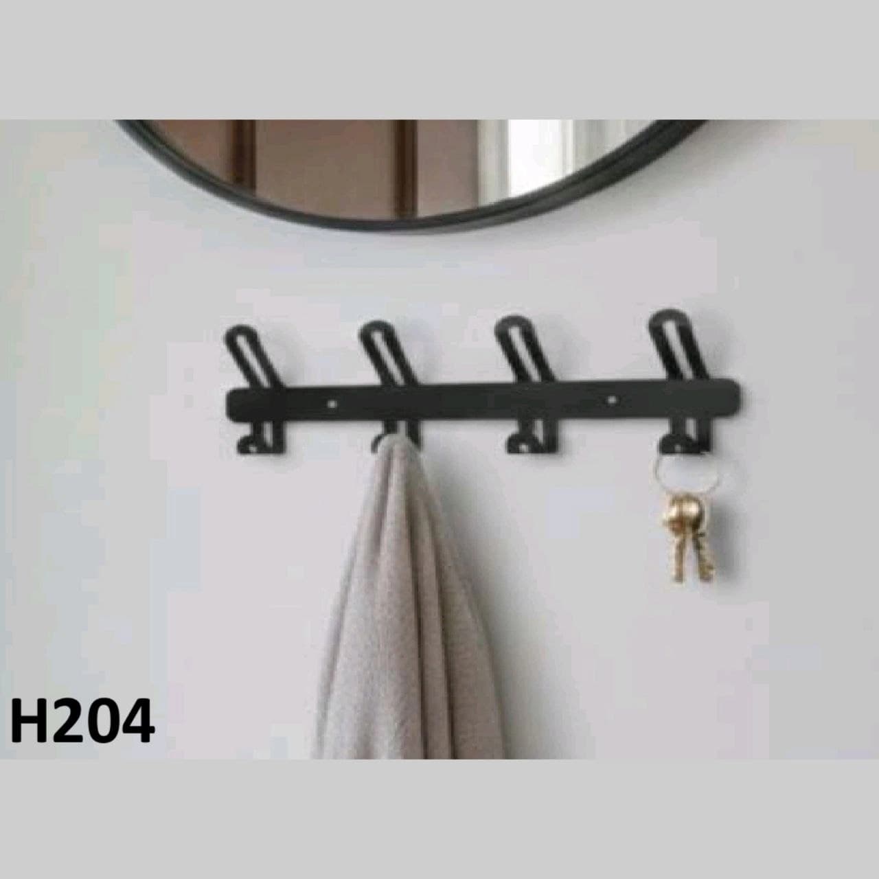 رخت آویز دیوار کوب فلزی پیک peak رنگ مشکی کوره ای کد H204