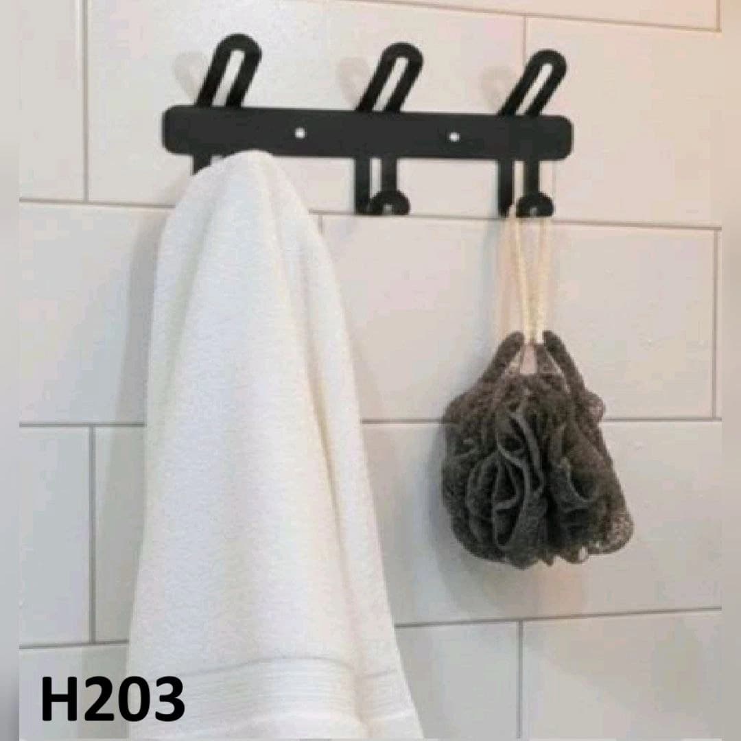 رخت آویز دیوار کوب فلزی پیک peak رنگ مشکی کوره ای کد H203
