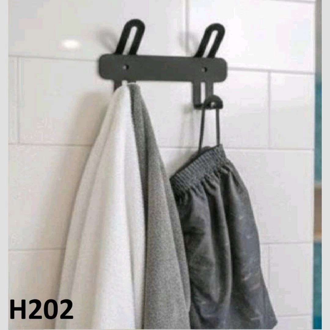 رخت آویز دیوار کوب فلزی پیک peak رنگ مشکی کوره ای کد H202