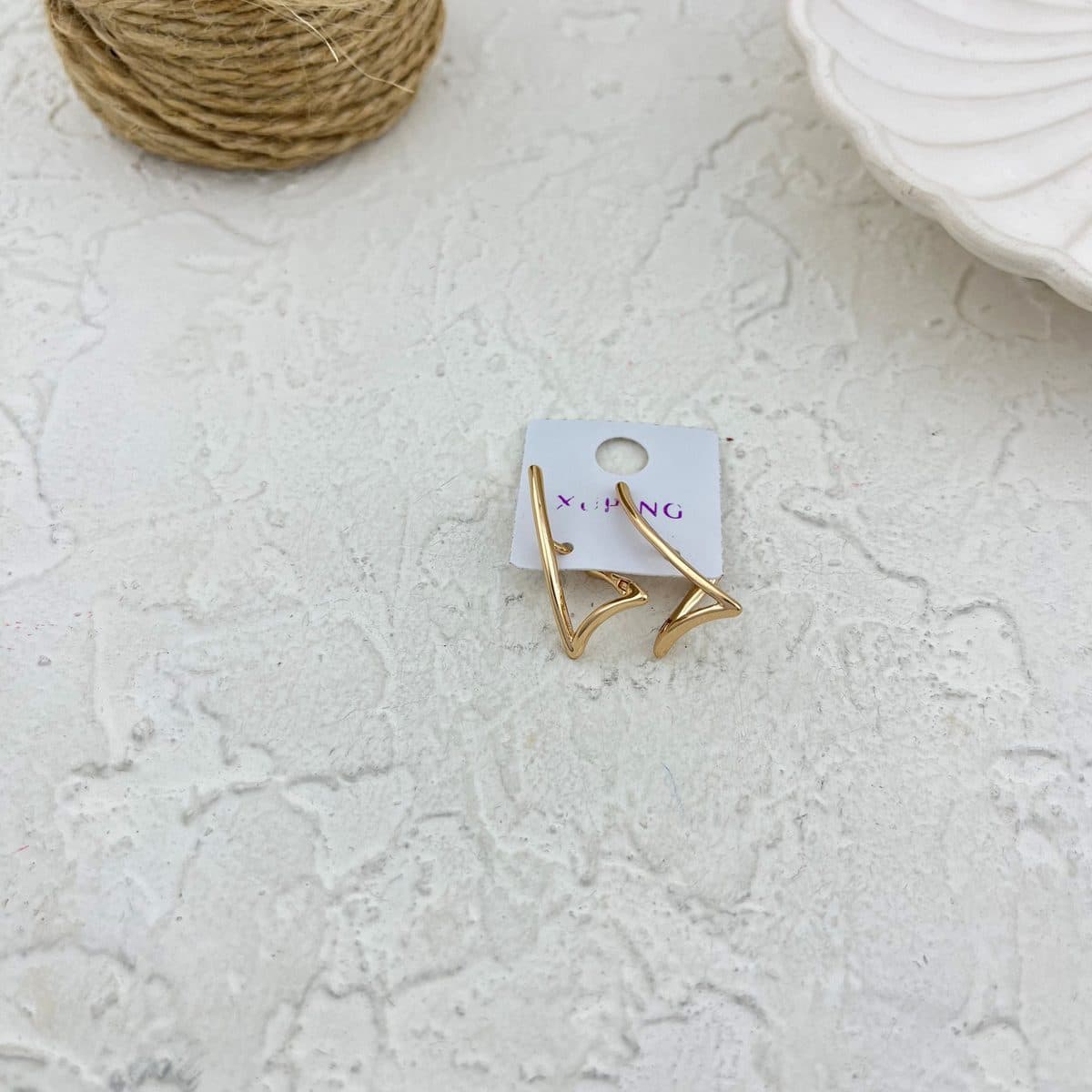 گوشواره زنانه ژوپینگ مدل مثلث کد E5950 — تصویر ۴
