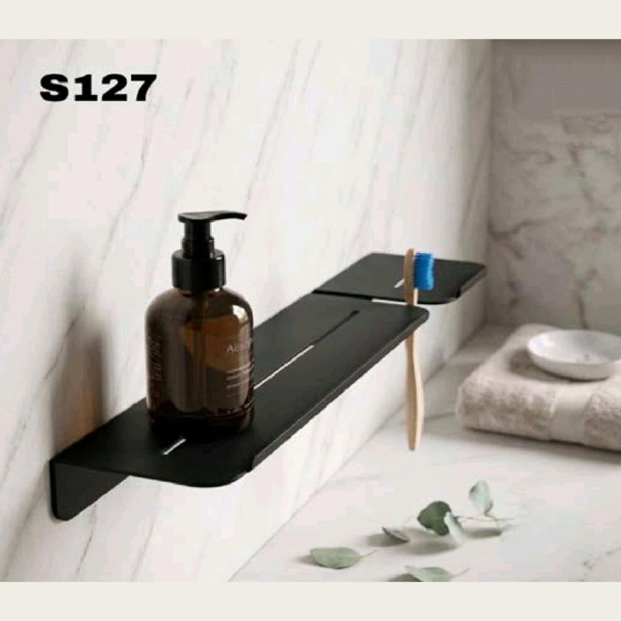 شلف سرویس بهداشتی فلزی پیک peak رنگ مشکی کوره ای کد S127