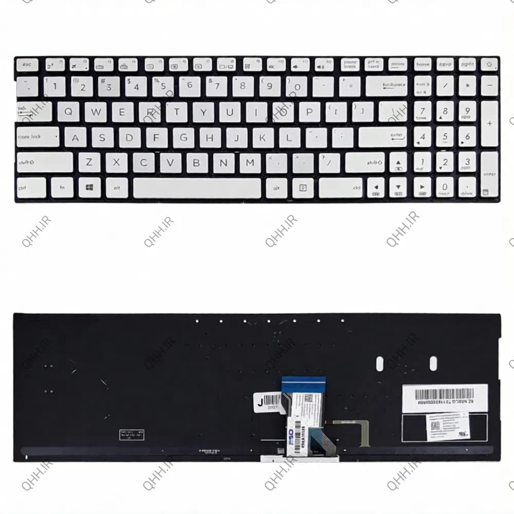 کیبرد لپ تاپ ایسوس ZenBook Flip Q534UX-Q503UA مشکی-اینترکوچک-بابک لایت-بدون فریم با کلید پاور — تصویر ۲
