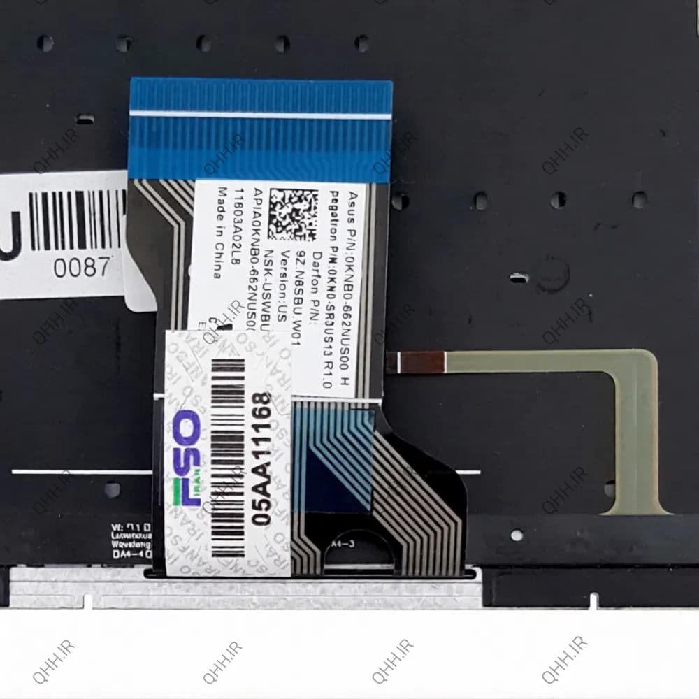 کیبرد لپ تاپ ایسوس ZenBook Flip Q534UX-Q503UA مشکی-اینترکوچک-بابک لایت-بدون فریم با کلید پاور — تصویر ۶