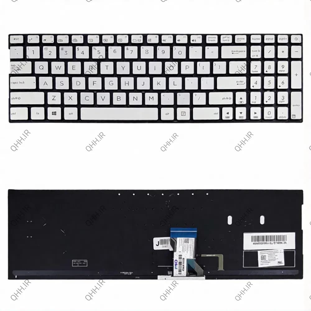 کیبرد لپ تاپ ایسوس ZenBook Flip Q534UX-Q503UA مشکی-اینترکوچک-بابک لایت-بدون فریم با کلید پاور — تصویر ۳