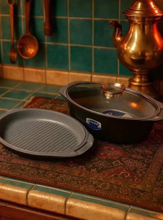 قابلمه مرغ و ماهی 3 پارچه گرانیت مدل ایتالیا B کد : 4130