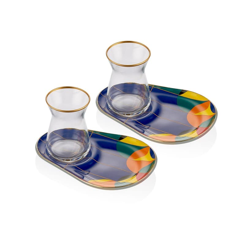 ست پذیرایی ۴ پارچه چای آریلدیز Aryıldız مدل Pandora – شامل 2 استکان و 2 نعلبکی