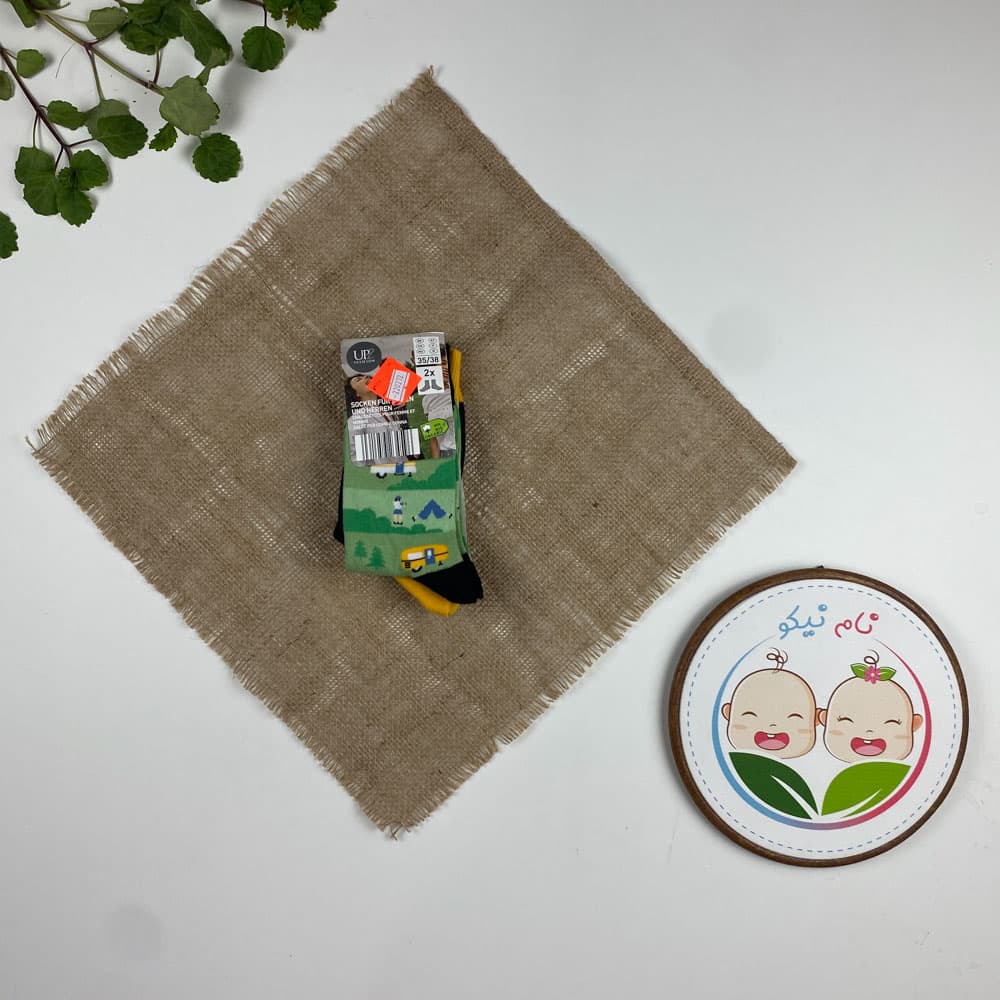 پک دو عددی جوراب طرح طبیعت سبز رنگ – 35 تا 38