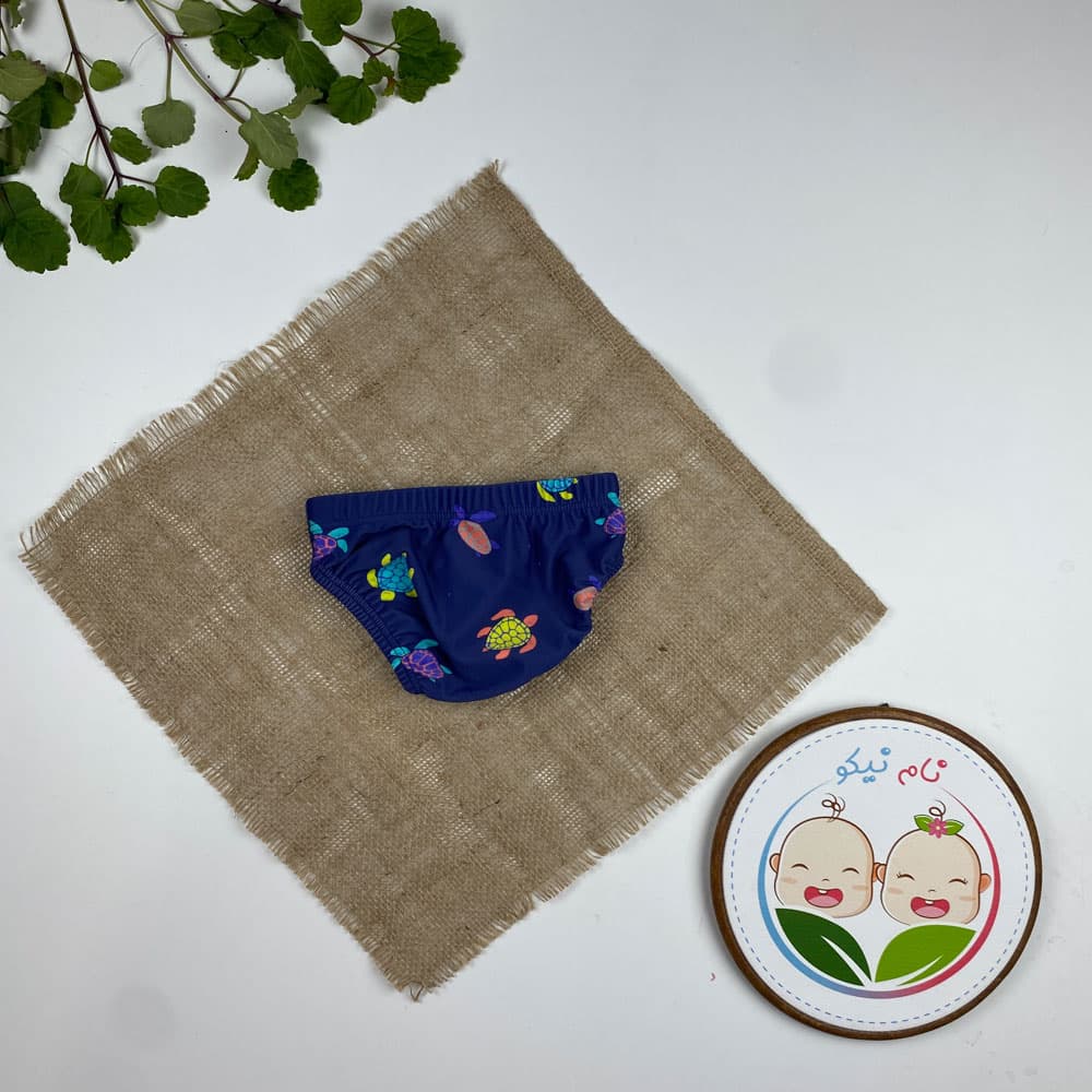 شورت نوزادی طرح لاکپشت سرمه ای رنگ – 4 تا 6 ماه — تصویر ۵