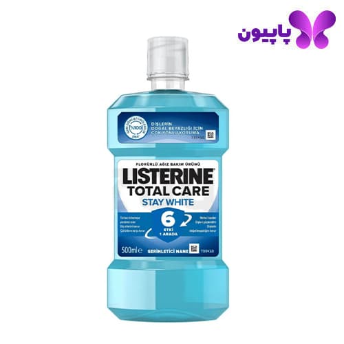 دهانشویه 6 در 1 لیسترین مدل stay white حجم 500 میل