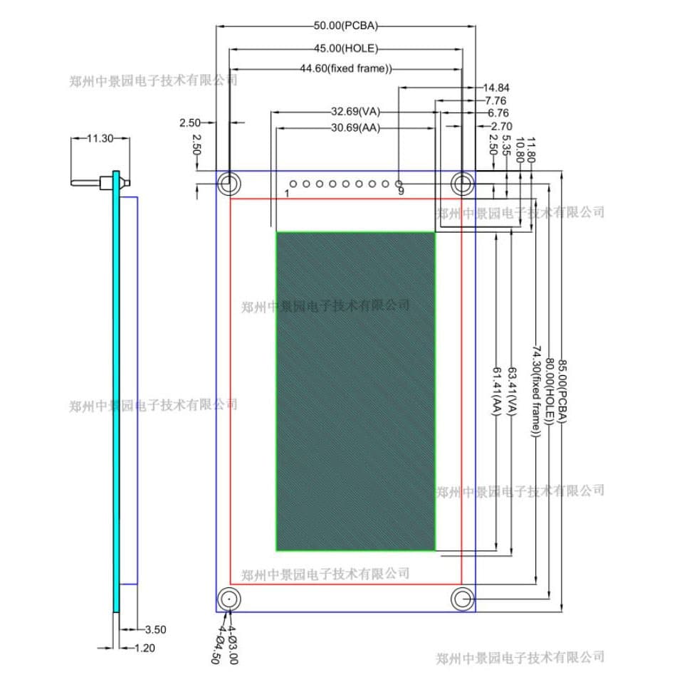ماژول نمایشگر OLED تک رنگ زرد 2.7 اینچ دارای ارتباط SPI و چیپ درایور SSD1325 — تصویر ۷