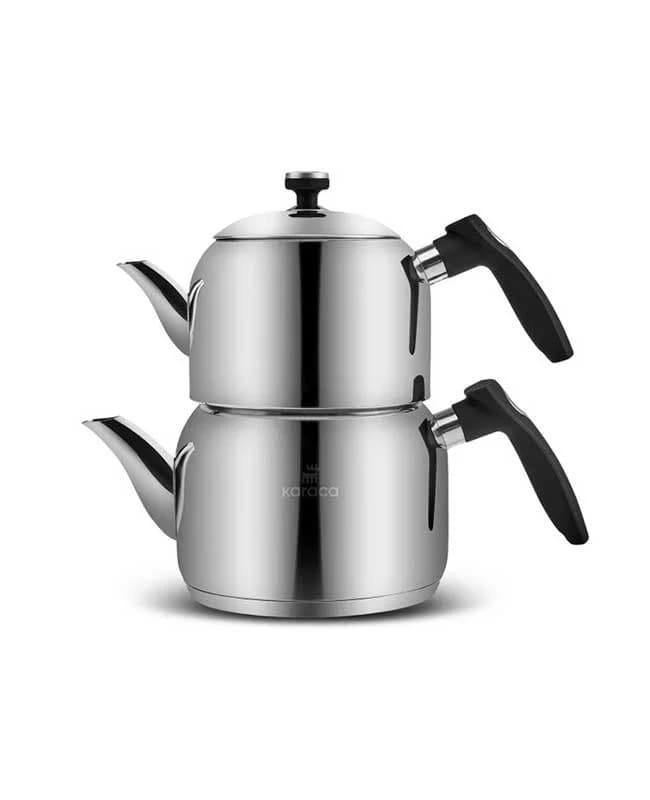 ست کتری و قوری کوچک استیل asiye کاراجا کد 502000611