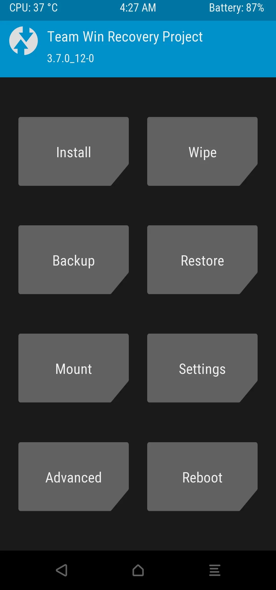 فایل TWRP (کاستوم ریکاوری) سامسونگ A202k| A20e — تصویر ۲