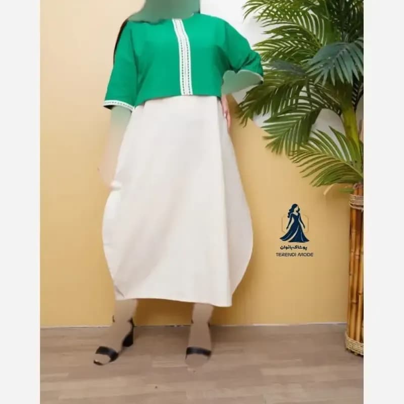 ست سارافون و شومیز لینن زنانه مناسب سایز 38 تا 46 هفت رنگ — تصویر ۹