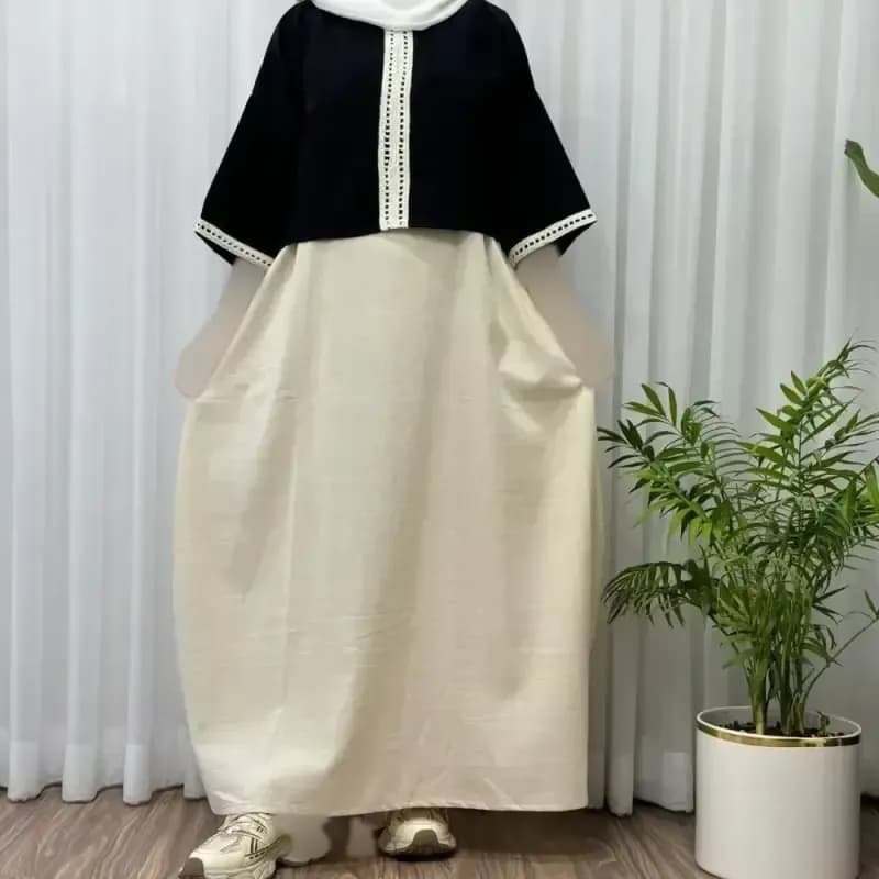 ست سارافون و شومیز لینن زنانه مناسب سایز 38 تا 46 هفت رنگ — تصویر ۱۰