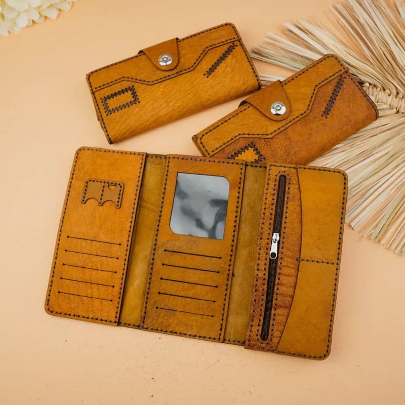 کیف پول سه لت چرم شتر 92-87 — تصویر ۲