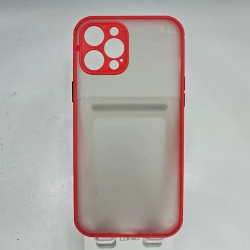 گارد گوشی آیفون 12 پرو مکس طرح شفاف مات دور قرمز iphon 12 pro max