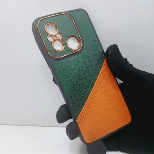 گارد گوشی شیائومی Redmi 12c روکش چرمی محافظ دور لنز قاب و کاور redmi12c ردمی 12 سی سبز