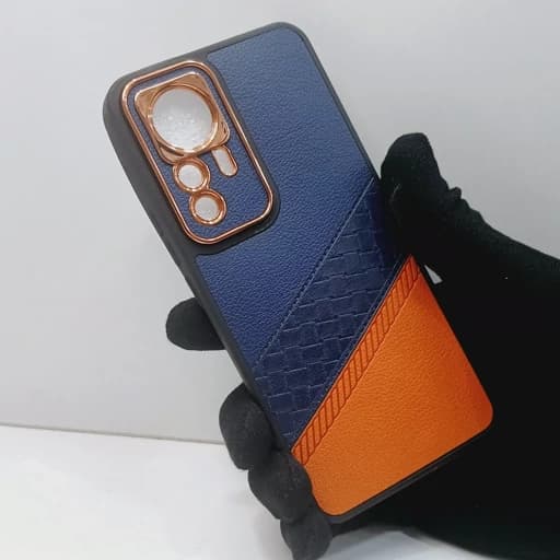گارد گوشی شیائومی Redmi 12 lite روکش چرمی محافظ دور لنز قاب و کاور redmi12lite ردمی 12 لایت آبی