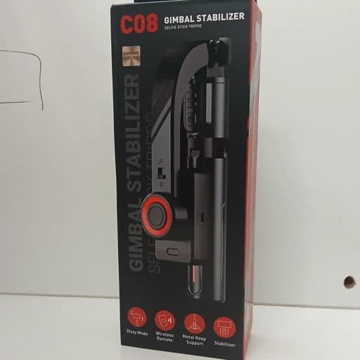 گیمبال ضد لرزش استابلایزر مدل C08 مخصوص تولید محتوا و فیلمبرداری 3 پایه و نگهدارنده گوشیGimbal — تصویر ۲