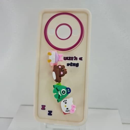 گارد گوشی Redmi A3 عروسکی فانتزی برجسته جا انگشتی مدل پاپ سوکت ردمی آ3 رنگ کرم