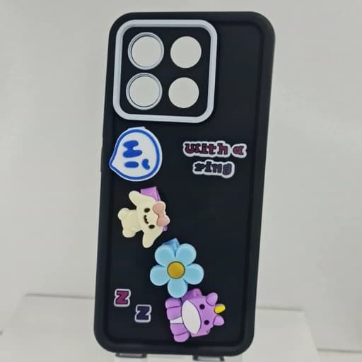 گارد گوشی Poco x6 pro عروسکی فانتزی برجسته جا انگشتی مدل پاپ سوکت رنگ مشکی