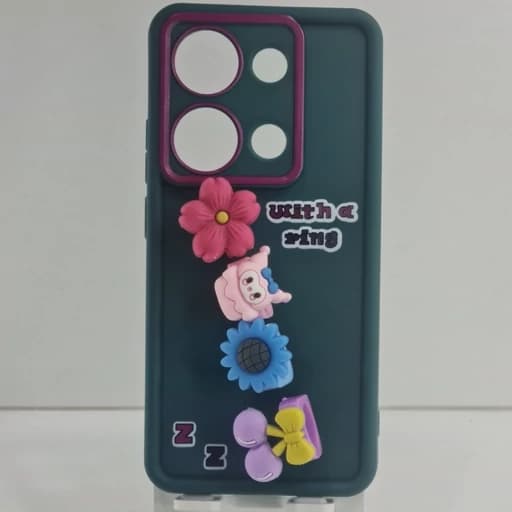 گارد گوشی Redmi not 13 pro عروسکی فانتزی برجسته جا انگشتی مدل پاپ سوکت ردمی نوت 13 پرو رنگ سبز