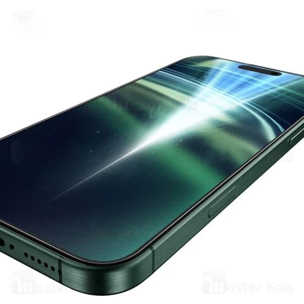 گلس تمام صفحه تمام چسب آیفون گرین لاین Apple iPhone 16 Pro Green Lion 9H Steve Matte — تصویر ۵