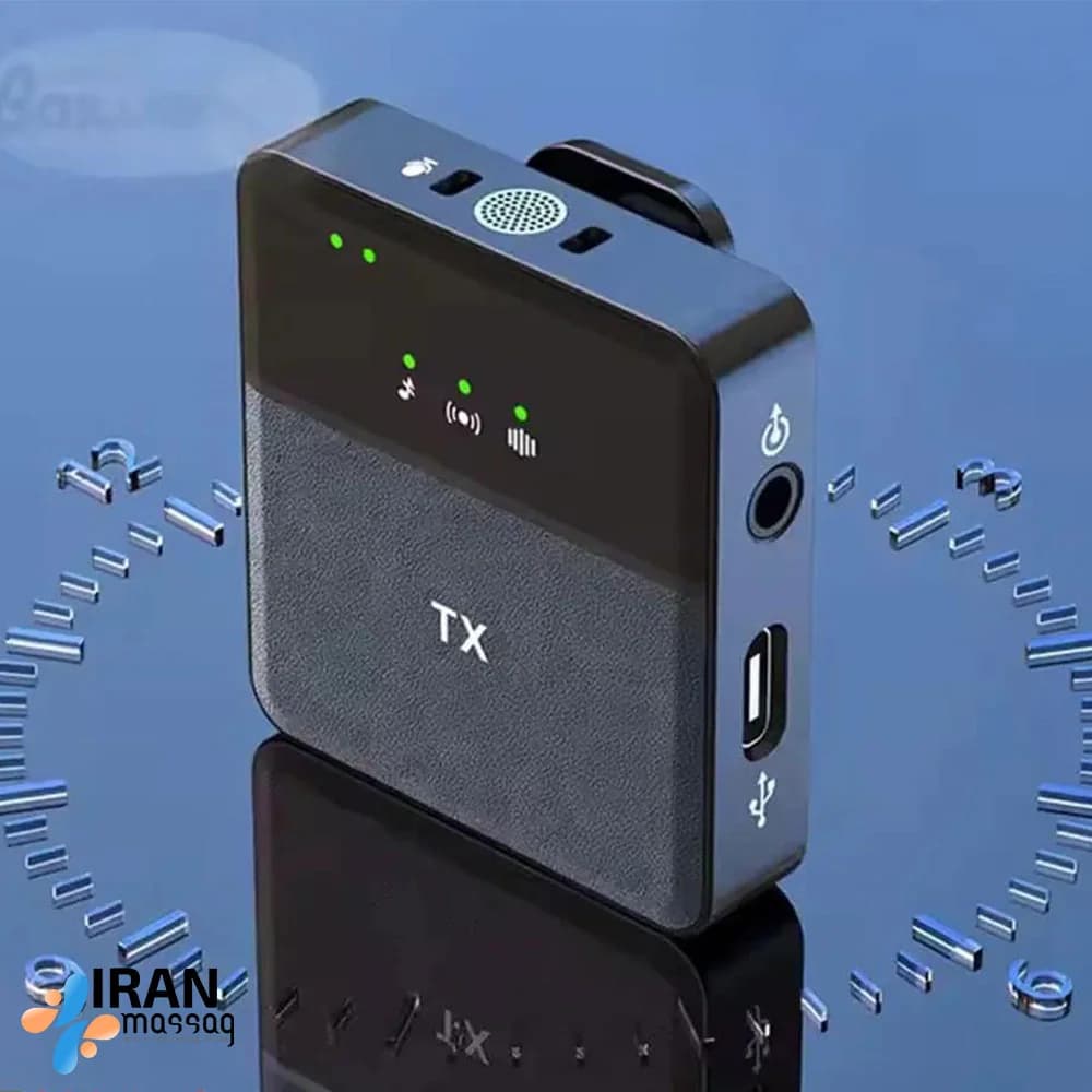 میکروفون یقه‌ای بی‌سیم SX31 | اتصال ۳ در ۱، ضبط حرفه‌ای و بدون نویز و برد عملکرد تا 20 متر — تصویر ۳