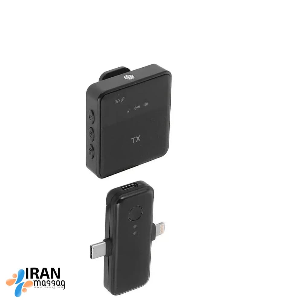 میکروفون یقه‌ای بی‌سیم SX31 | اتصال ۳ در ۱، ضبط حرفه‌ای و بدون نویز و برد عملکرد تا 20 متر