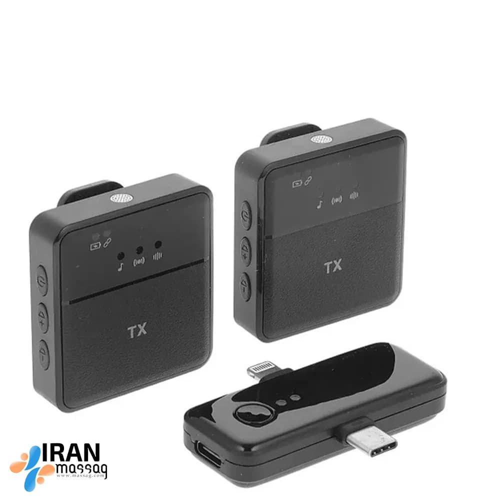 میکروفون یقه‌ای بی‌سیم SX31 | اتصال ۳ در ۱، ضبط حرفه‌ای و بدون نویز و برد عملکرد تا 20 متر — تصویر ۲